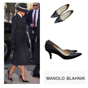 manolo blahnik kietta 70 leather pumps black Size EU 38/US 7.5